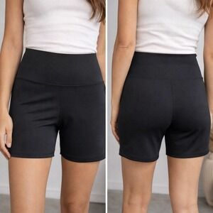 OFFLINE by Aerie Goals Shortie Black High Waisted Athletic Shorts S